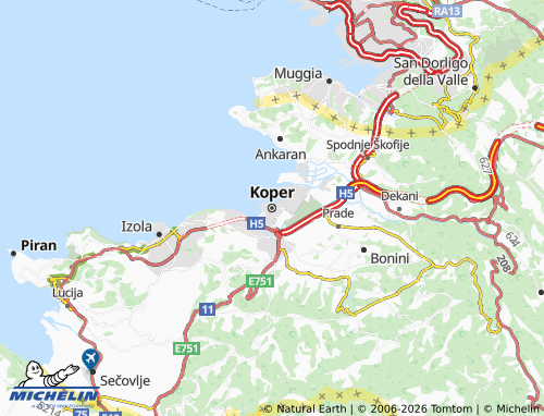 MICHELIN Koper map - ViaMichelin