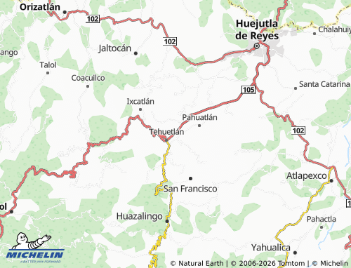 Mapa MICHELIN Tehuetlán Centro - ViaMichelin