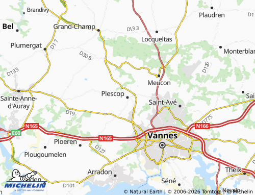 Kaart MICHELIN Plescop - ViaMichelin