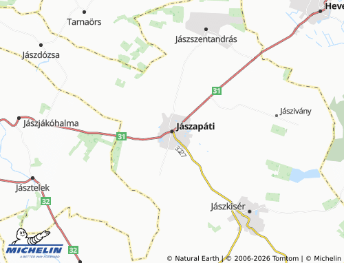 MICHELIN Jászapáti map - ViaMichelin