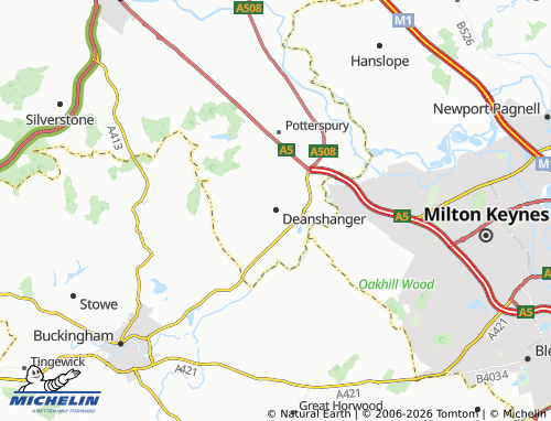 MICHELIN Deanshanger map - ViaMichelin