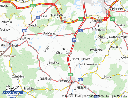 Mapa MICHELIN Chlumčany - ViaMichelin