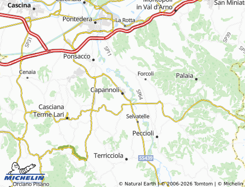 MICHELIN Capannoli map - ViaMichelin