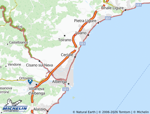 Carte MICHELIN Ceriale - ViaMichelin