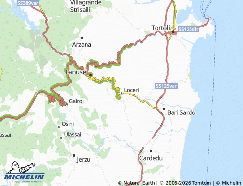 MICHELIN Loceri map - ViaMichelin