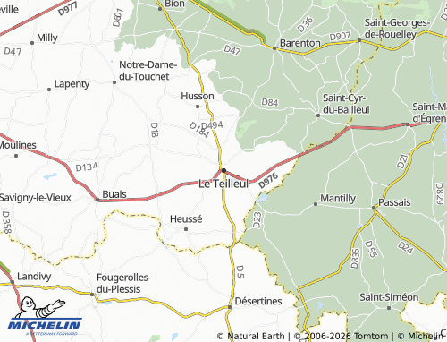 MICHELIN Le Teilleul map - ViaMichelin