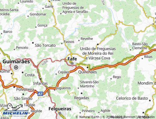 MICHELIN Paço de Fafe map - ViaMichelin