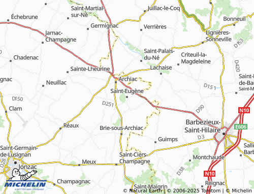 Carte MICHELIN Saint-Eugène - ViaMichelin