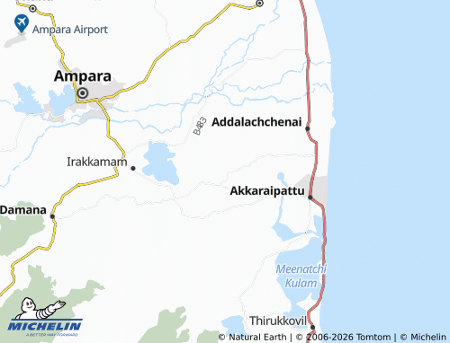 Carte MICHELIN Addalachchenai 17 - ViaMichelin