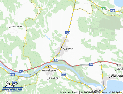 Mapa MICHELIN Skrīveri - ViaMichelin
