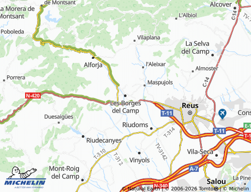 Mappa MICHELIN Les Borges del Camp - ViaMichelin