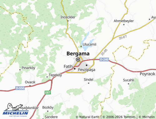 MICHELIN Bergama map - ViaMichelin