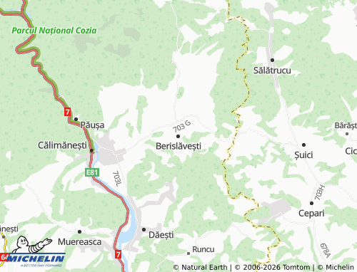 MICHELIN Berislăvești map - ViaMichelin