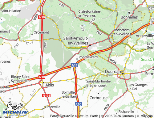 Carte MICHELIN Ponthévrard - ViaMichelin