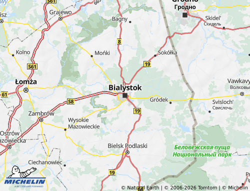 Mapa MICHELIN Podlaskie - ViaMichelin
