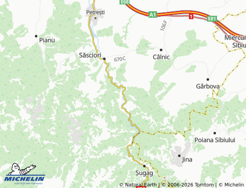 Mappa MICHELIN Căpâlna - ViaMichelin