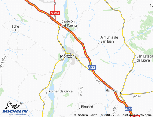 Mappa MICHELIN Monzón - ViaMichelin