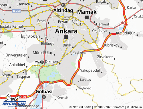 MICHELIN Yeşilkent map - ViaMichelin