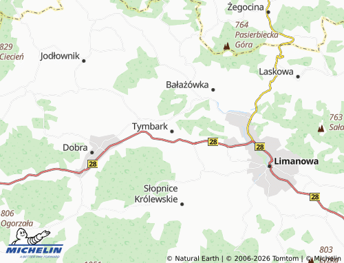 MICHELIN-Landkarte Tymbark - ViaMichelin