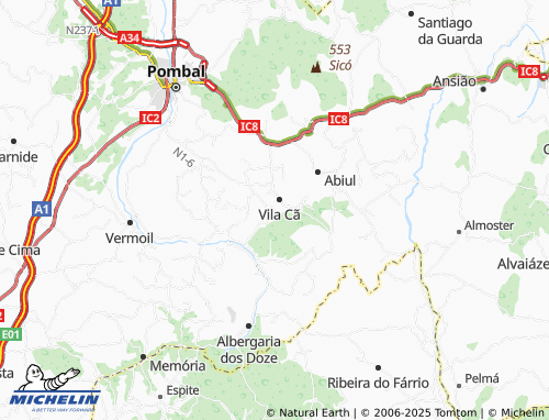 MICHELIN Vicentes de Vila Cã map - ViaMichelin