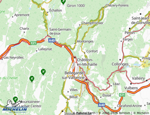 Carte MICHELIN Châtillon-en-Michaille - ViaMichelin