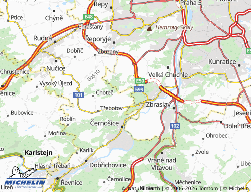 Kaart MICHELIN Kosoř - ViaMichelin