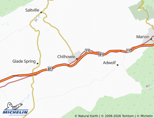 Kaart MICHELIN Chilhowie - ViaMichelin