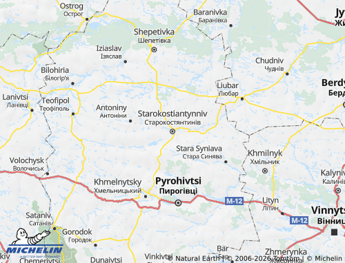 Mappa MICHELIN Oblast di Chmelnyckyj - ViaMichelin