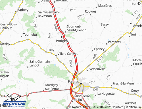 MICHELIN Soulangy map - ViaMichelin