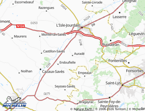 Mapa MICHELIN Auradé - ViaMichelin