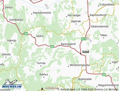 MICHELIN Baranyajenő map - ViaMichelin