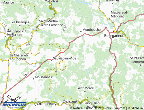 Mapa MICHELIN Saint-Amand-Jartoudeix - ViaMichelin