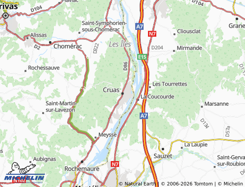 Carte MICHELIN Cruas - ViaMichelin