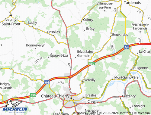Mappa MICHELIN Bézu-Saint-Germain - ViaMichelin