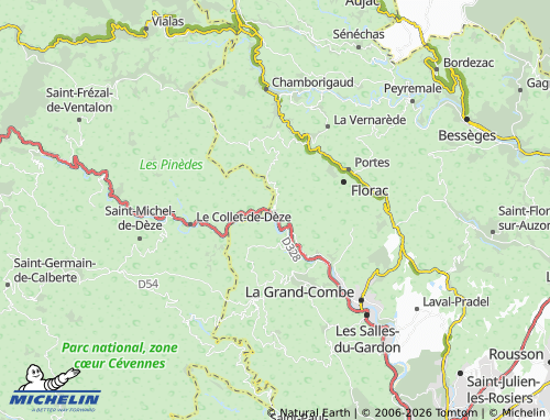Carte MICHELIN Sainte-Cécile-d'Andorge - ViaMichelin