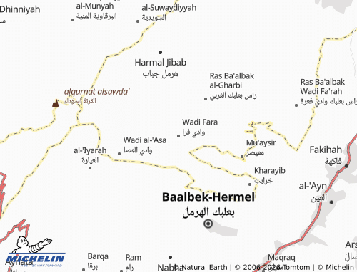 Carte MICHELIN Wadi Fara - ViaMichelin