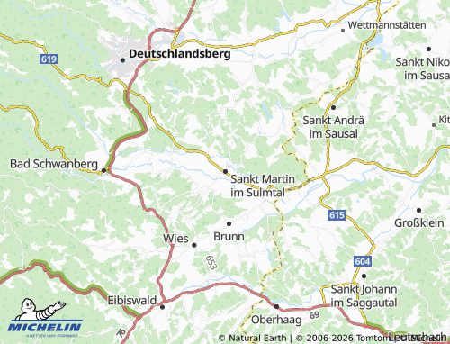Mapa MICHELIN Sankt Martin im Sulmtal - ViaMichelin