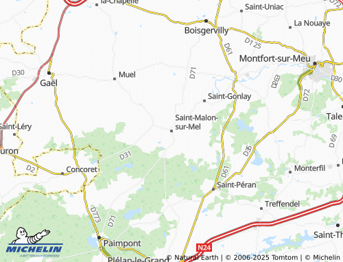 MICHELIN Saint-Malon-sur-Mel map - ViaMichelin