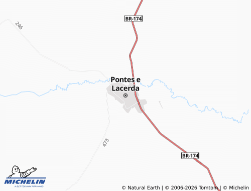 Mapa MICHELIN Pontes e Lacerda - ViaMichelin