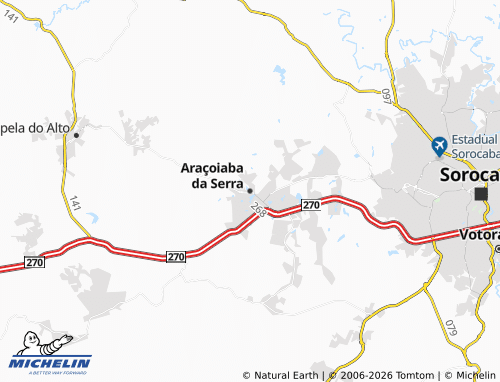 Mappa MICHELIN Araçoiaba da Serra - ViaMichelin