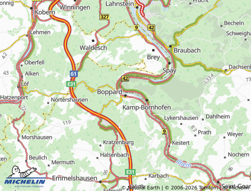 MICHELIN-Landkarte Boppard - ViaMichelin