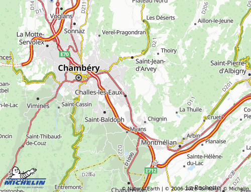 Carte MICHELIN Challes-les-Eaux - ViaMichelin