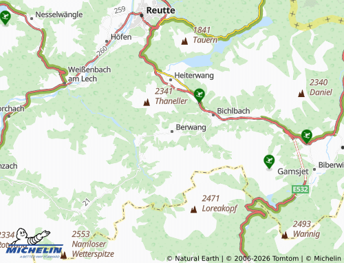 Mappa MICHELIN Berwang - ViaMichelin