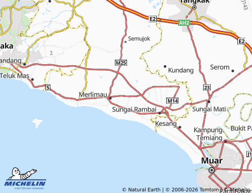 MICHELIN Merlimau Pasir map - ViaMichelin