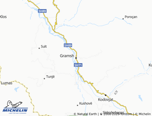 MICHELIN-Landkarte Gramsh - ViaMichelin