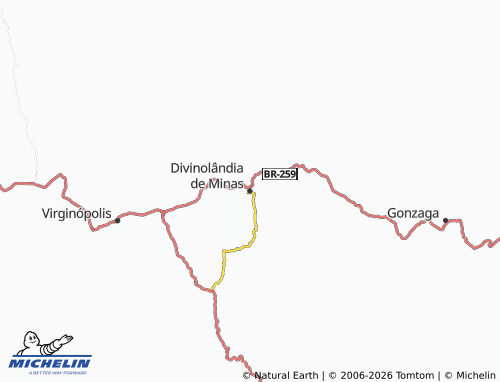 Mappa MICHELIN Divinolândia de Minas - ViaMichelin