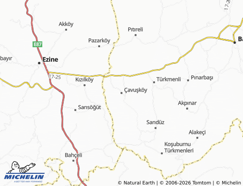 MICHELIN Çavuşköy map - ViaMichelin