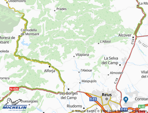 MICHELIN Vilaplana map - ViaMichelin