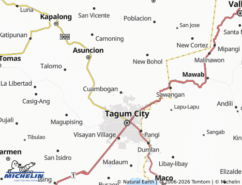 MICHELIN Cuambogan map - ViaMichelin