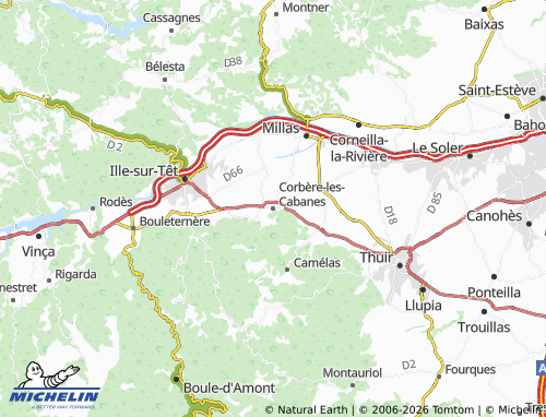 MICHELIN Corbère-les-Cabanes map - ViaMichelin